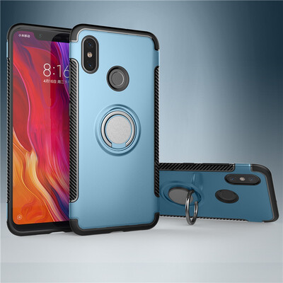 

Back Cover For Xiaomi Mi 8 SE Mi8 SE Case Car Holder Stand Hard PC Silicon Ring Suction Bracket Celulars