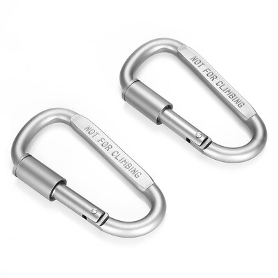 

2PCS Aluminum Alloy D-shaped Screw Lock Security Buckle Connector Carabiner Chain