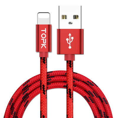 

TOPK Nylon Braided Durable Cable Data Transmission Cable for iPhone X iPhone XS