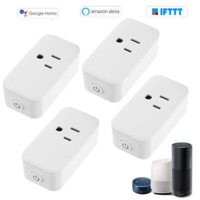 

Mini WIFI Smart Socket Compact Size Rectangle Style with Bulgy OnOff Button Smart Alexa Outlet Support APP Remote Control Timing
