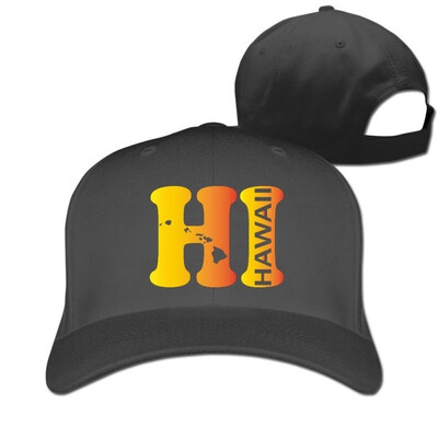 

Hi Hawaii State Map Adjustable Six-panel Baseball Cap
