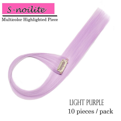 

10pcsset Highlight Streaks Clip in Multicolour Hair Extensions Hairpiece Long Hair
