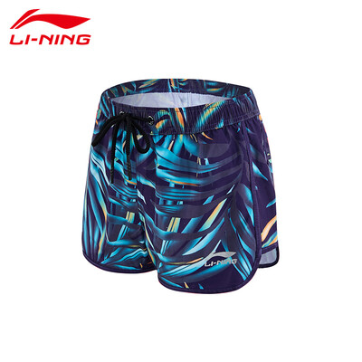 

Li Ning LI-NING beach pants loose large size five points swimming trunks seaside holiday fashion casual couples sports shorts 796-5 female models purple gray