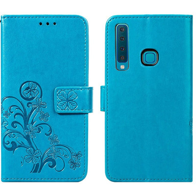 

Samsung Galaxy A9 2018 Lucky Clover Embossed Leather Case - Blue