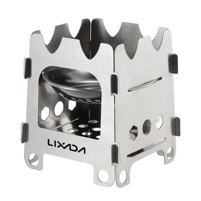 

Lixada Outdoor Camping Stove Portable Ultralight Folding Stainless Steel Wood Stove Pocket Alcohol Stove with Alcohol Tray Camping