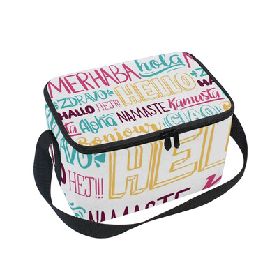 

ALAZA Lunch Box Insulated Lunch Bag Large Cooler Different Language Tote Bag