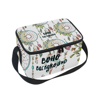 

ALAZA Lunch Box Insulated Lunch Bag Large Cooler Boho Dream Catcher Tote Bag