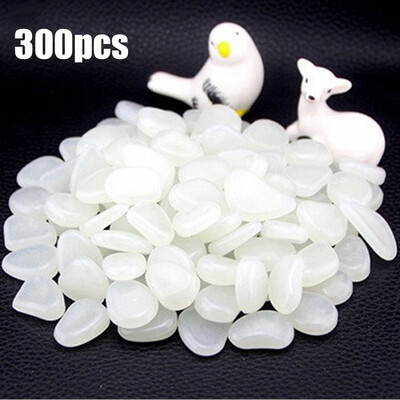 

300pcs Glow in the Dark Garden Pebbles for Walkways Aquarium Decor Plants Luminous Stones