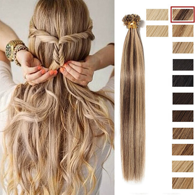 

16"18"20"22" 24"Invisible NailU Tip Glue Real Remy Human Hair Extensions Real Soft Hair Extensions 100strands50g
