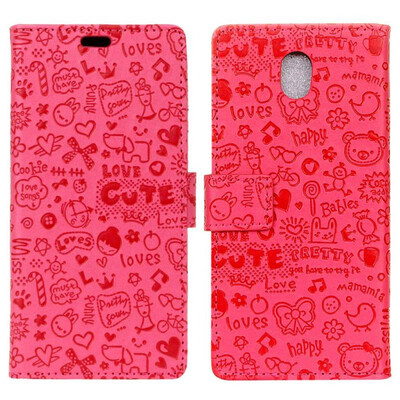 

MOONCASE Wiko Sunny3 mini Little Witch Leather Case - Rose Red