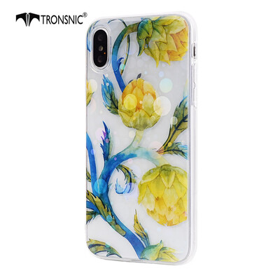 

Tronsnic Flowers Phone Case for iPhone XS MAX Shiny Laser Soft Cases for Transparent Covers