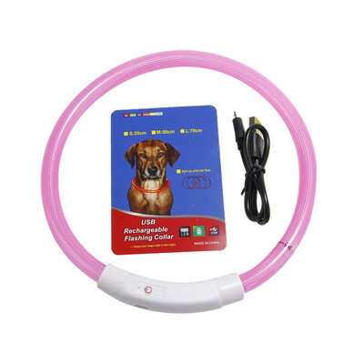 NeillieN USB Charged Light-emitting Necklace Night-light Dog Necklace Teddy Golden-haired Dog Necklace Applicable LED collar