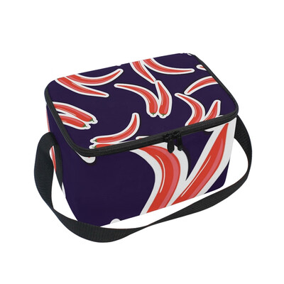 

ALAZA Hot Pepper Pattern Lunch Box Insulated Lunch Bag Large Cooler Tote Bagfor Men Women
