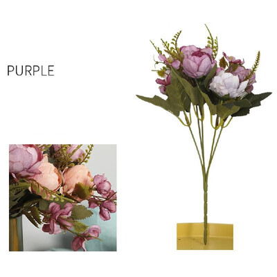 

Simulation flower bunch European five-head oil painting peony flower home decoration porch desktop fake flower pot bouquet cloth