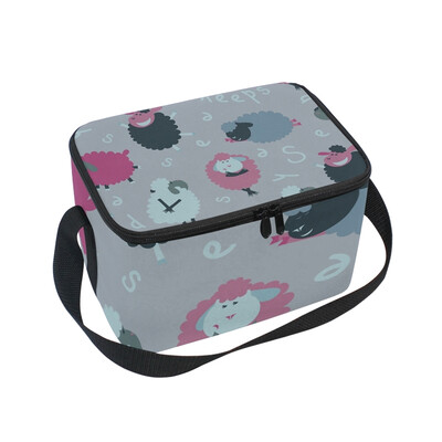 

ALAZA Lunch Box Insulated Dancing Sheep Lunch Bag Large Cooler Tote Bagfor Men Women