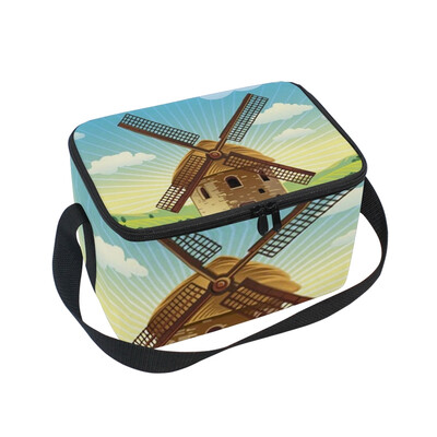 

ALAZA Lunch Box Insulated The Windmill House Lunch Bag Large Cooler Tote Bagfor Men Women
