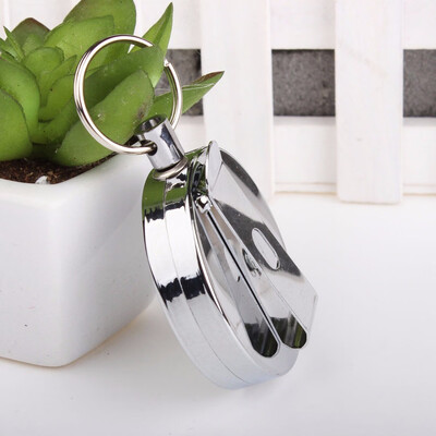 

Hot 1PC Retractable Metal Card Card Holder Steel Recoil Belt Clip Zipper Key Chain