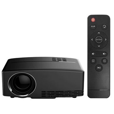

GP80 Projector 1080P Full Color 180" LED Projector 1800 Lumens 800 480 Pixel 22001 Contrast Ratio with HD-IN VGA AV USB Remote