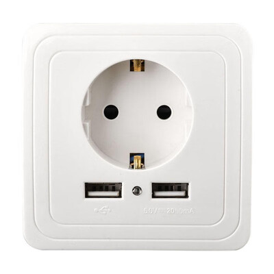 

Wall charger adapter dual usb port 5V 16A electric charger adapter eu plug socket switch charging outlet panel