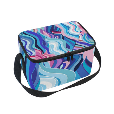 

ALAZA Insulated Lunch Box Abstract Colors Lunch Bag for Men Women Portable Tote Bag Cooler Bag