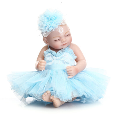 

Reborn Baby Doll Baby Bath Toy Full Silicone Body Eyes Close Sleeping Baby doll With Clothes 10inch 25cm Lifelike Cute Gifts Toy