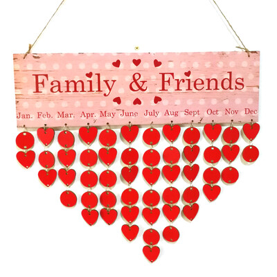 

DIY Wood Family Friends Birthday Reminder Special Dates Planner Board Wooden Calendar Home Hanging Decor Gift Style 4