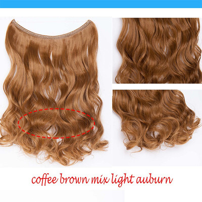 

20 Inches Invisible Wire No Clips in Hair Extensions Secret Fish Line Hairpieces Silky Straight real natural Synthetic