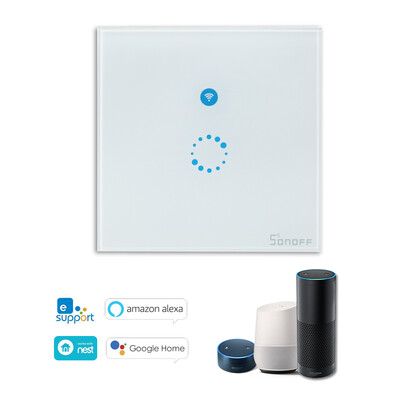 

eWeLink T1 1 Gang Smart WiFi Wall Light Switch RFAPPTouch Control Timer UK Panel Home Automation Support for Google HomeNest &