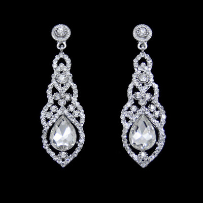 

Zircon Bridal Earrings for Wedding Austrian Crystal Silver Wedding Earrings Hanging Women Jewelry Accessoreis