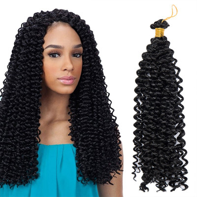

14" Hair Extensions Water Wave Synthetic Crochet Wavy Braiding Hair Weave For Women Ladies Beauty