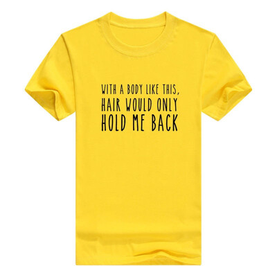 

Funny Balding Gifts Balding Foam with a Body Like This Hair Would Only Hold Me Back Men s T-Shirt