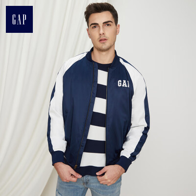 

GAP flagship store mens baseball uniform jacket jacket winter mens trend casual collar collar logo shirt 422313 blue&white phase 185104A
