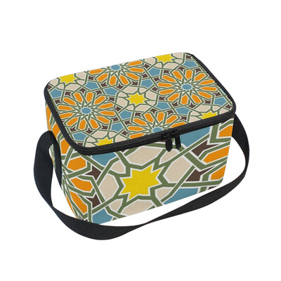 

ALAZA Insulated Lunch Box Roma Decorative Pattern5 Lunch Bag for Men Women Portable Tote Bag Cooler Bag