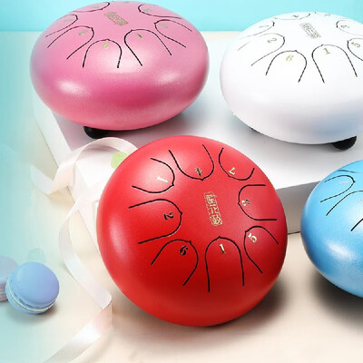 

6 inch Steel Tongue Drum Mini 8 Notes Hand Pan Drum with Drumsticks Percussion Musical Instruments