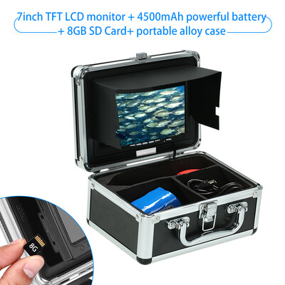 

KKmoon Fish Finder Underwater Camera Portable Alloy Case With 7 LCD Video Monitor with 8GB SD Card for Video Recording Anti Suns