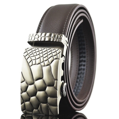 

xsby Mens Leather Ratchet Dress Belt Adjustable Slide Belts for Men with Automatic Buckle