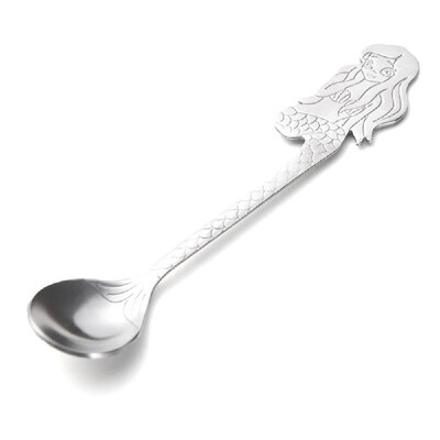 

Cross-border dedicated 304 stainless steel gold-plated mermaid spoon stirring mug tea spoon hanging cup coffee spoon Paper card wi