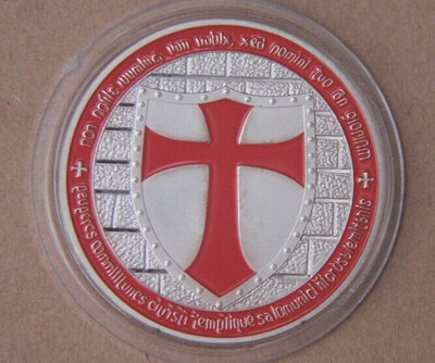 

40mm Orange Silver plated Cross Templar Souvenir Coin medal