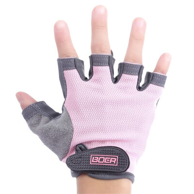 

BOER Paired Body Building Fitness Weightlifting Half Finger Gloves for Women