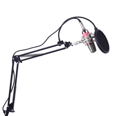 

Professional Broadcasting Studio Recording Condenser Microphone Mic Kit with Shock Mount Adjustable Suspension Scissor Arm Stand M