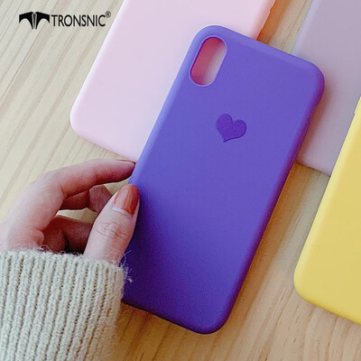

TRONSNIC Love Heart Phone Case for iPhone 6 6s Plus Luxury Matte Pink Yellow Case Purple Silicone Cover