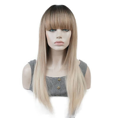 

StrongBeauty Long Straight Ombre Blonde Color Swept Bangs Synthetic Wig COLOUR CHOICES