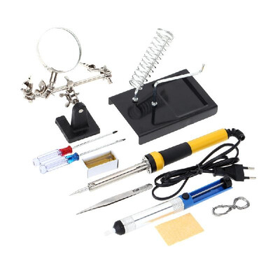 

FZ603 220V-240V 30W Household Soldering Iron 10pcs Tools Soldering Iron with Magnifier Tin Wire Solder Sucker Rosin