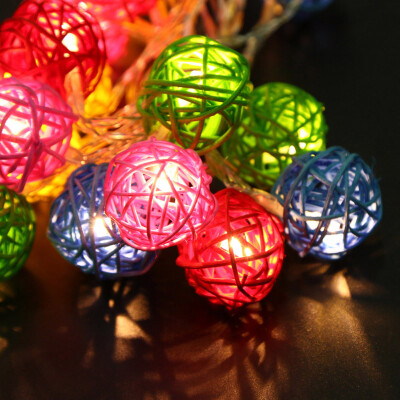 

JIAWEN LED String Light 4m 20 LEDs Fairy Rattan Balls for Holiday Christmas Wedding Decoration Party