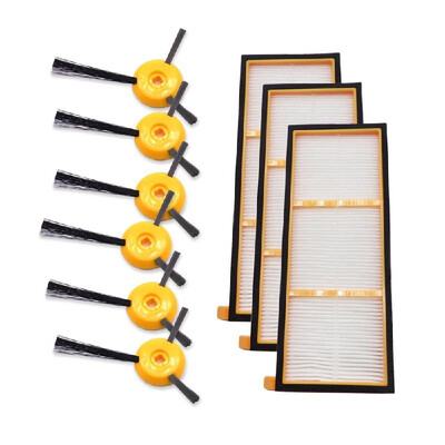 

Vacuum Cleaner Parts 6PCS Side Brushes&3PCS HEPA Filter for Shark ION Robot RV700 RV720 RV750 RV750C RV755