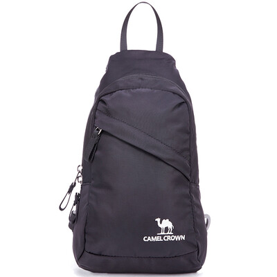 

Camel CAMEL Shoulder Messenger Bag Korean version of the tide student casual chest small backpack C9S3C3605 black one yard