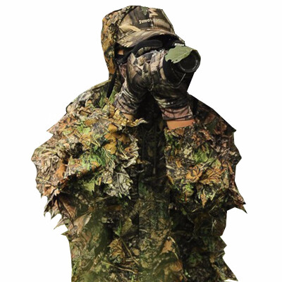 

CHACHEKA Hunting Ghillie Suit 3D Camo Bionic Leaf Camouflage Jungle Woodland Birdwatching Poncho Manteau Hunting Clothing Durable