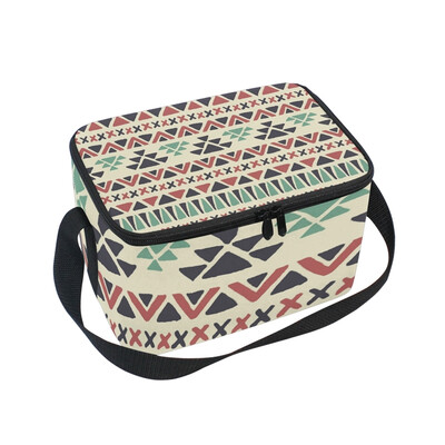 

ALAZA Insulated Lunch Box Abstract Triangle Lunch Bag for Men Women Portable Tote Bag Cooler Bag