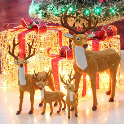 

UpperX New Christmas Decors Reindeer Doll Xmas Shop Window Showcase Home Party Decor Ornament Christmas Tree Decors Gifts 15cm