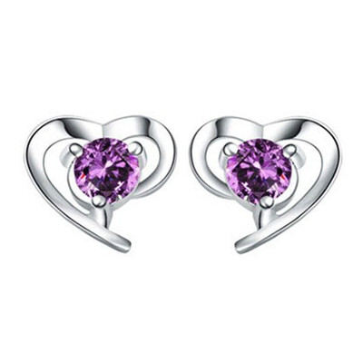 

Hot Sale Romantic Jewelry Stud Earrings For Wedding Elegant Silver Color AAA Cubic Zirconia Stone Earring Dropshiping WHB28